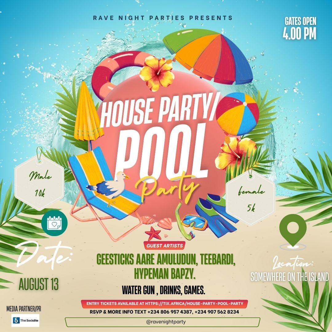 House party/pool party's banner