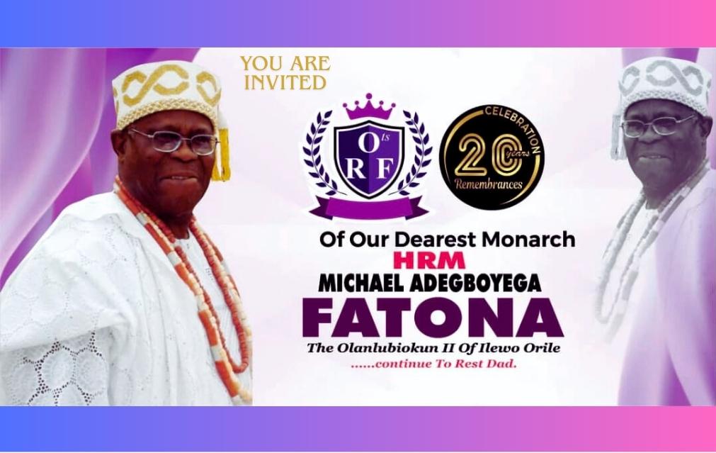 20th Royal Remembrance of HRM Oba Dr.Michael Adegboyega Fatona ...